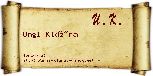 Ungi Klára névjegykártya