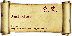 Ungi Klára névjegykártya