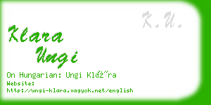 klara ungi business card